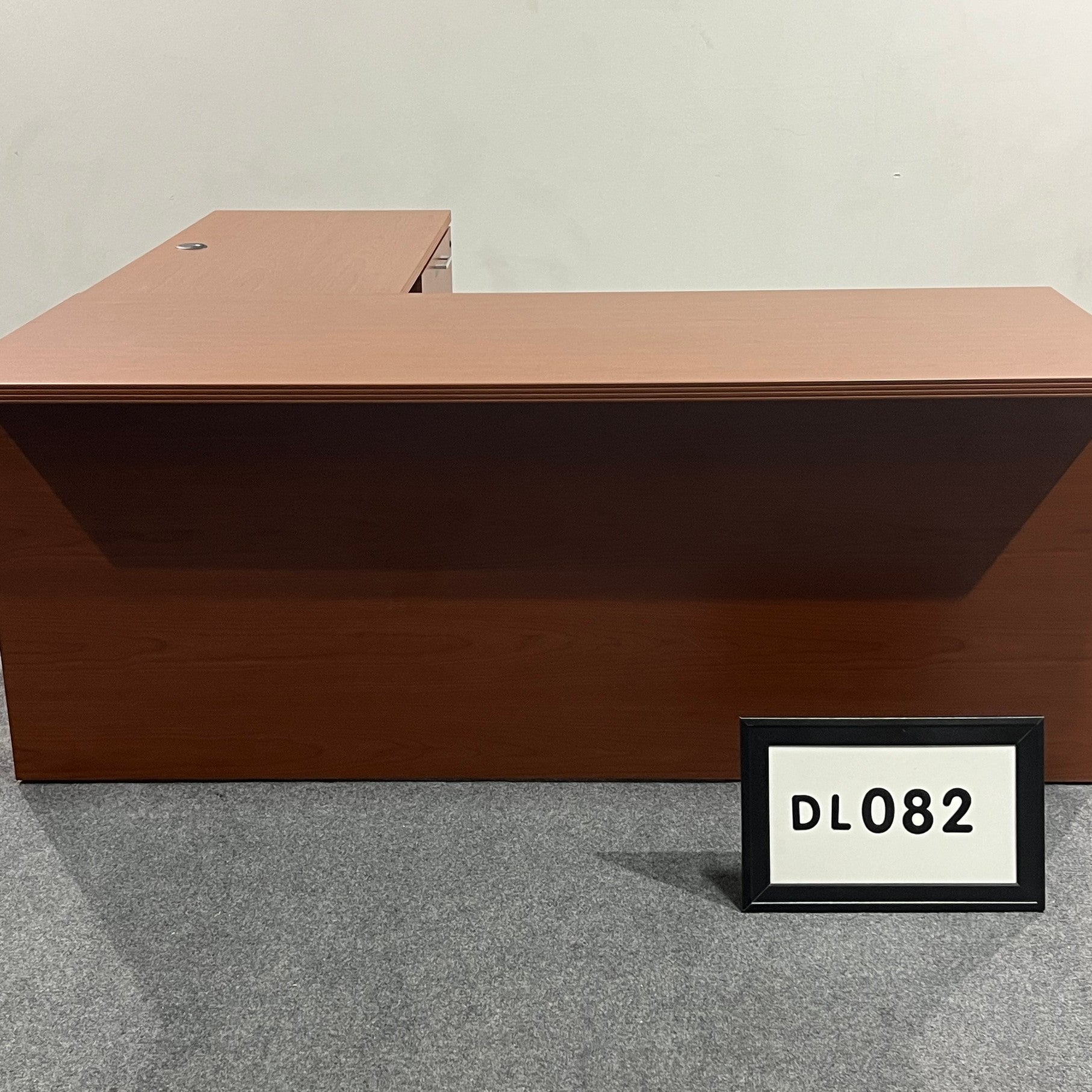 L-Shape Desk (Right Hand) w/ BBF and FF, Cherry Laminate. Desk- 72" x 30"  / Return- 48' x 24"