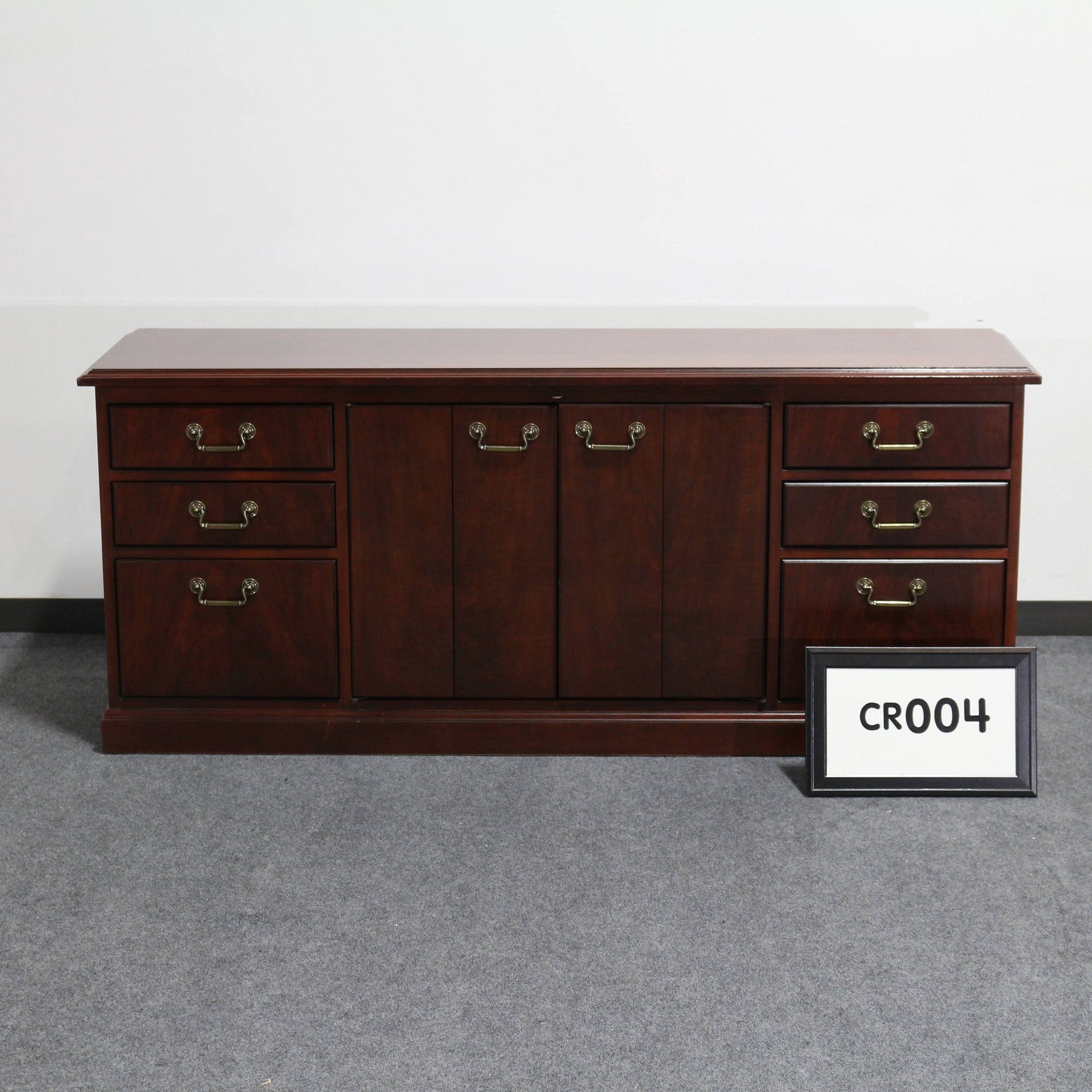 Credenza Cherry Wood Traditional Style  w/double BBF and Storage Center. 72" x 21" x 30"