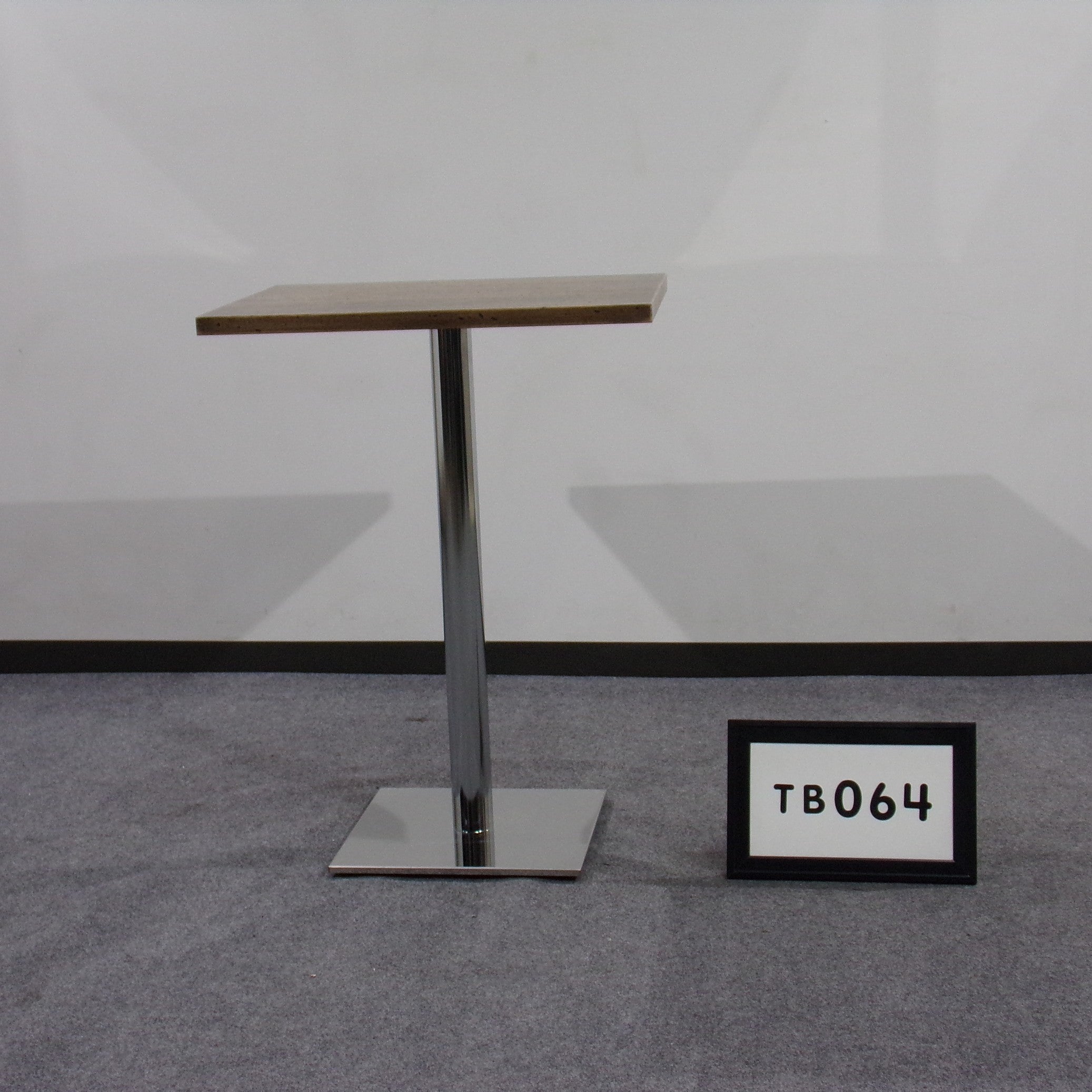 Cafe'  table with chrome square base 30" x 24" x 40" High