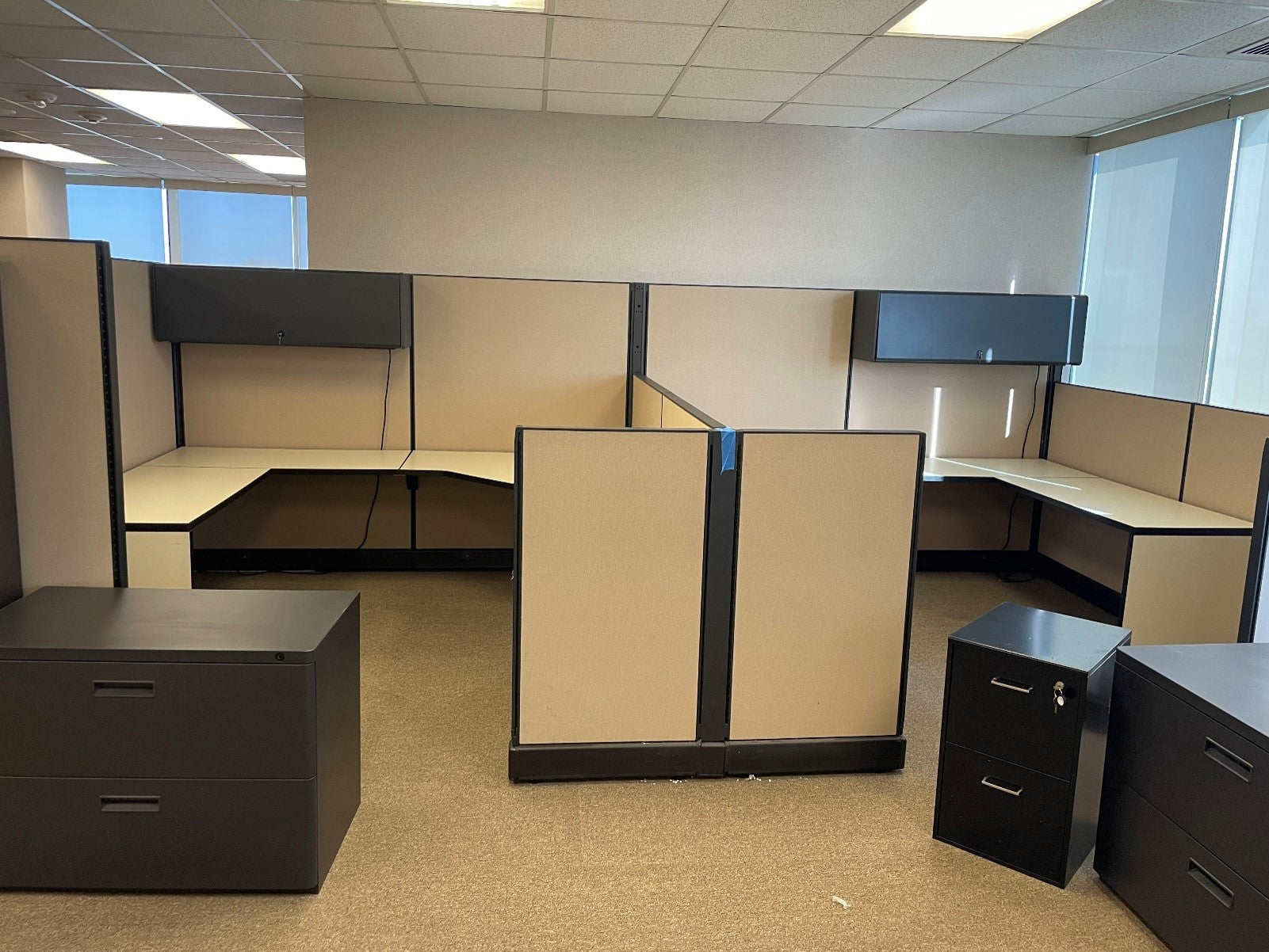 Herman Miller Gold 47" tall 4x4 with BBF