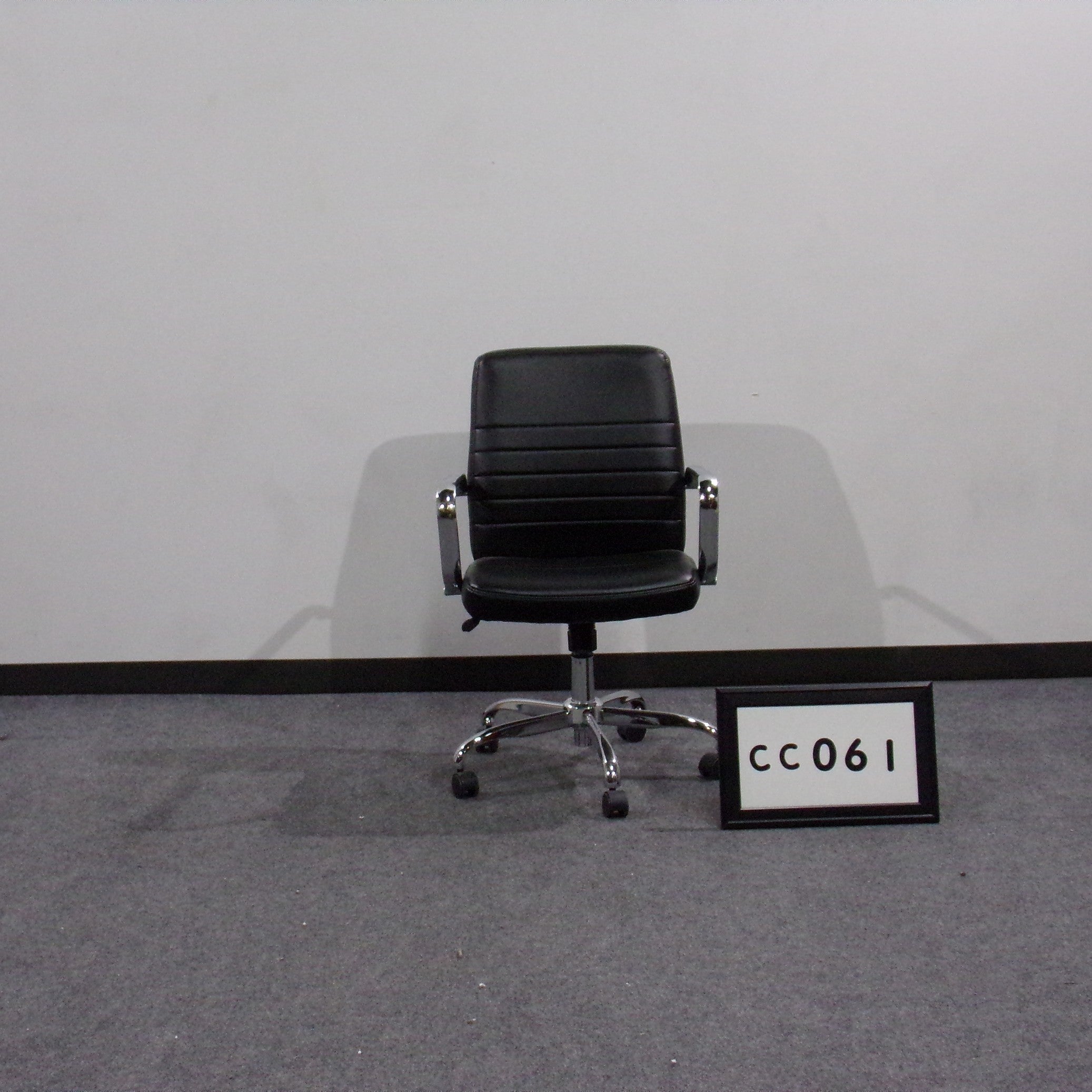 Conference chairs, black and chrome mid back