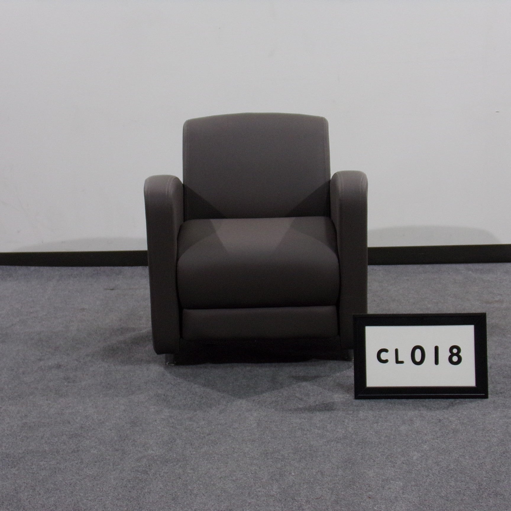 National "Reno" Lounge Chair Brown vinyl with silver metal legs