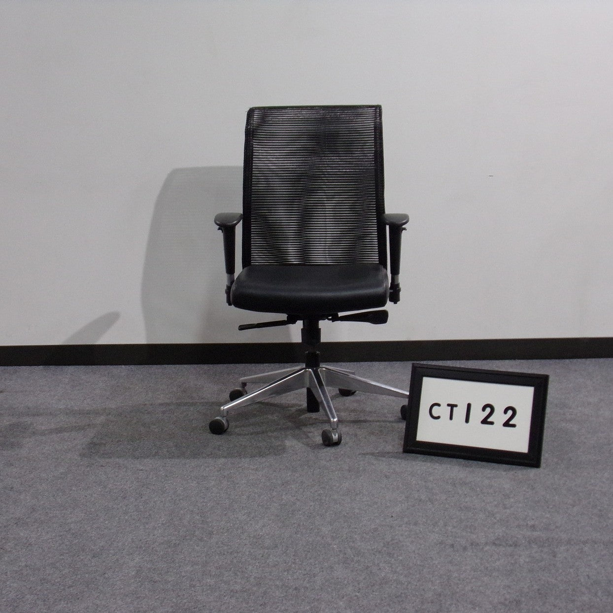 Allseating Black mesh back task chair High back Adjustable arms..Height adjustable..Tilt back