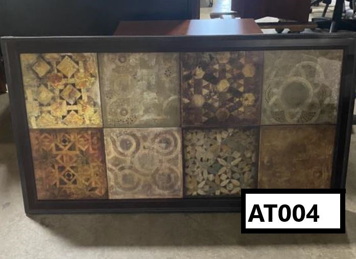 Art-Abstract, Muted Colors, Black Frame, 23"x 43"