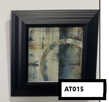 Art-Abstract, Blue/Gray Undertones, Black Frame, 19"x 19"