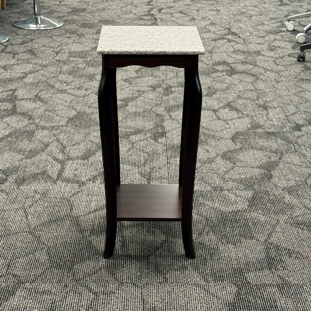Square Granite top with wood base Occasional Table (12"w X 27'h)