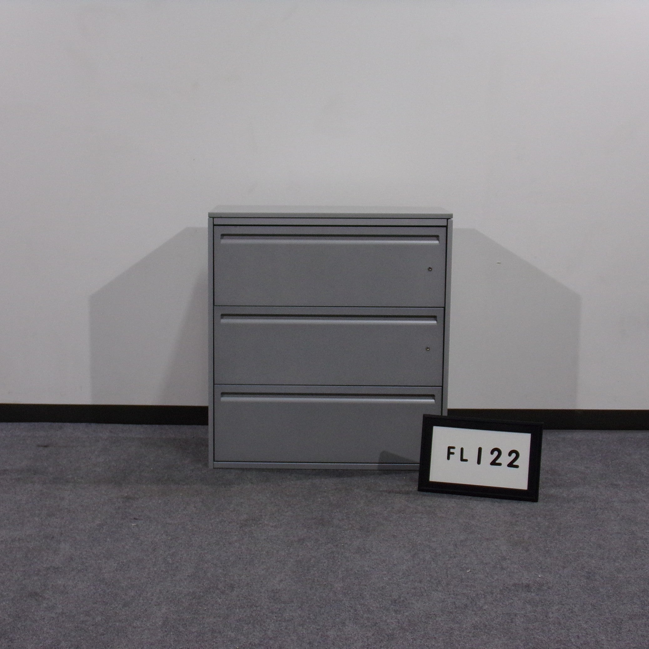 HAWORTH Lateral File Light Beige metal / 3 drawers with individual locks 36" x 39" x 18"