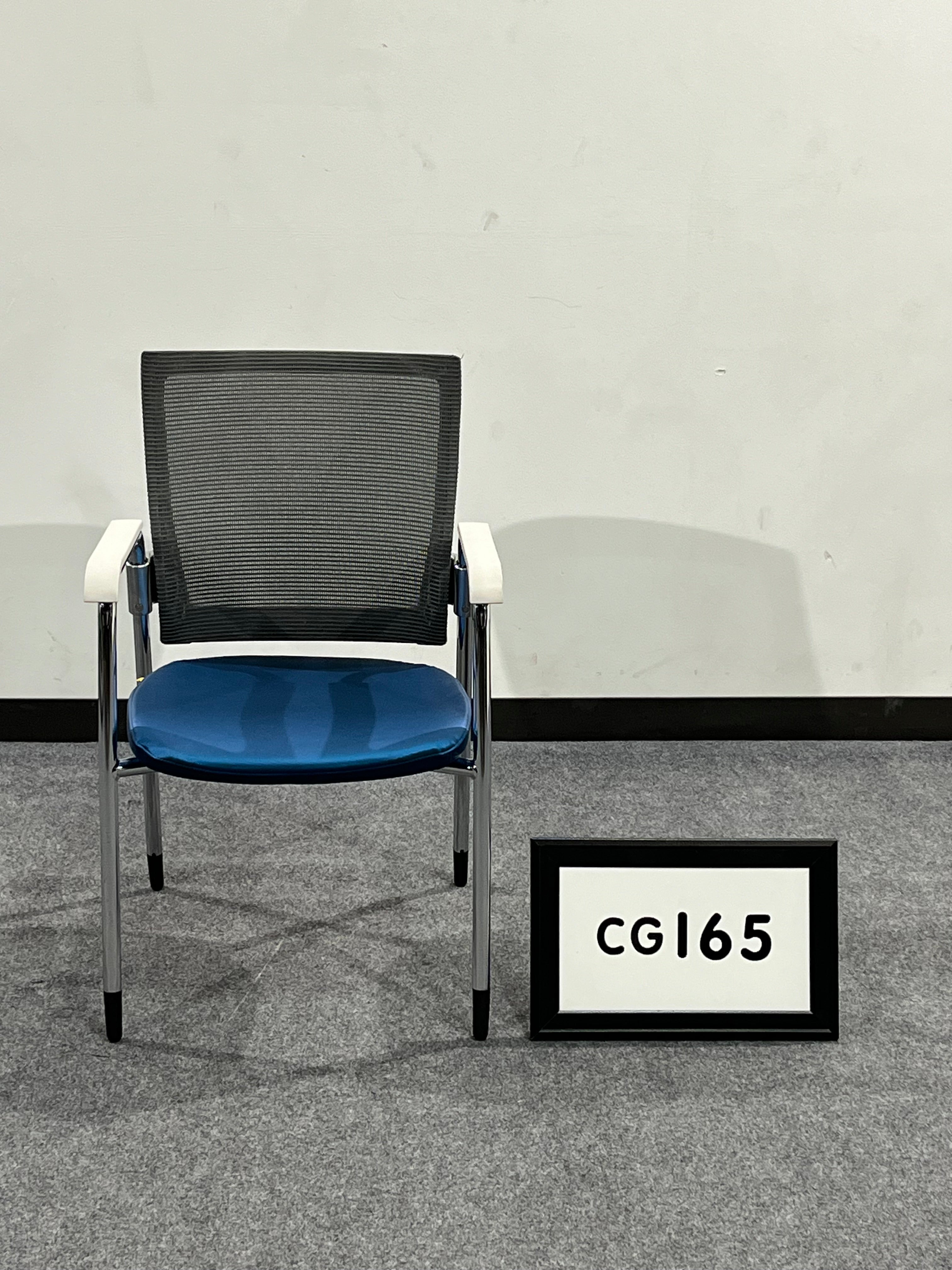 Showroom Sample Idesk guest chair- chrome with vinyl seat and mesh back