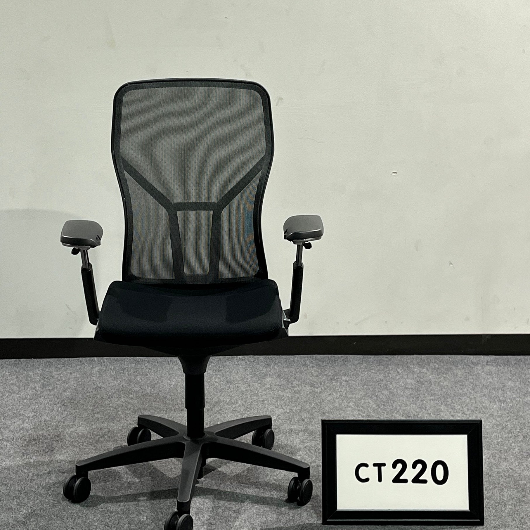 Allsteel Acuity task chair multi function with seat slider- black seatand mesh back