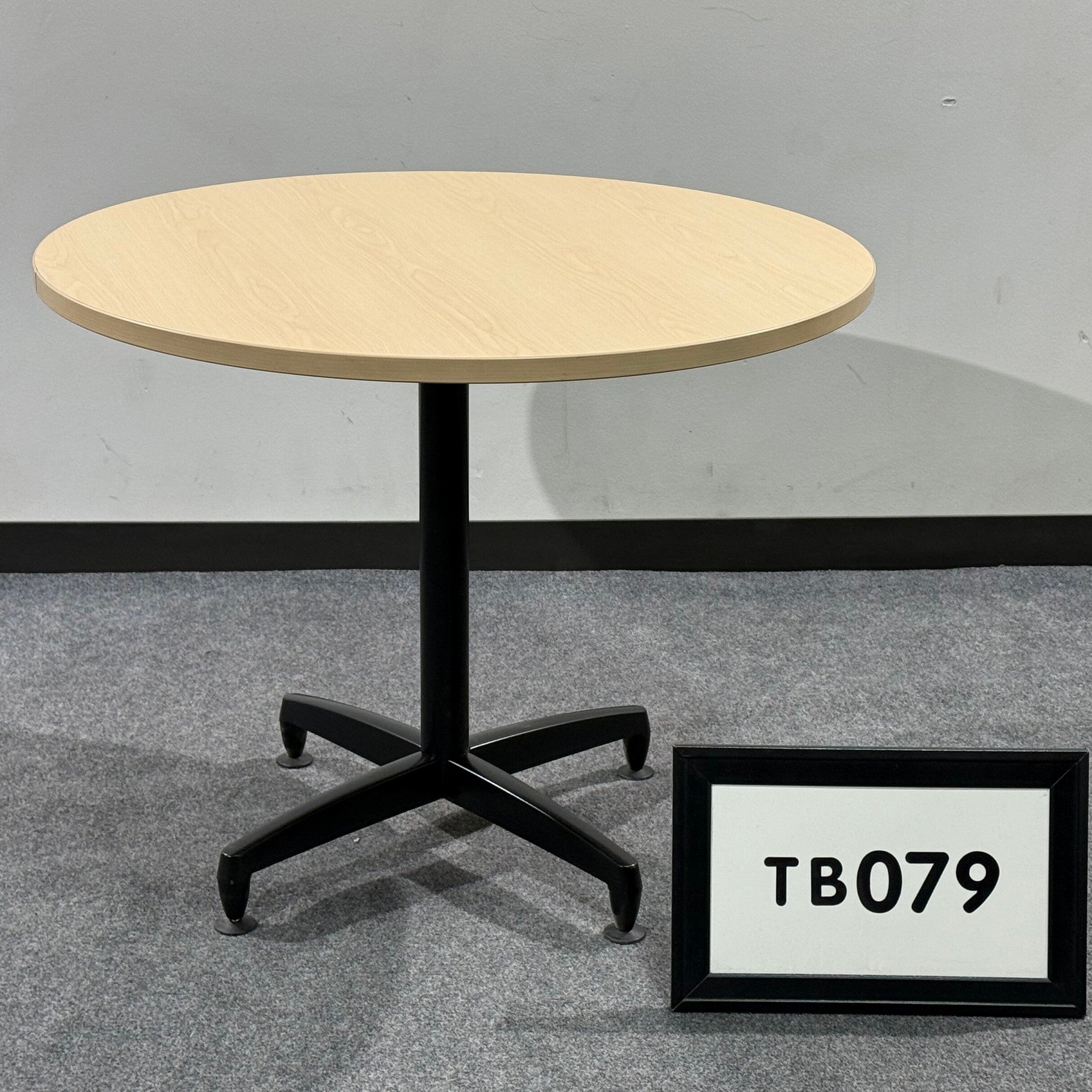 Artopex Breakroom table 36" maple laminate with black X base