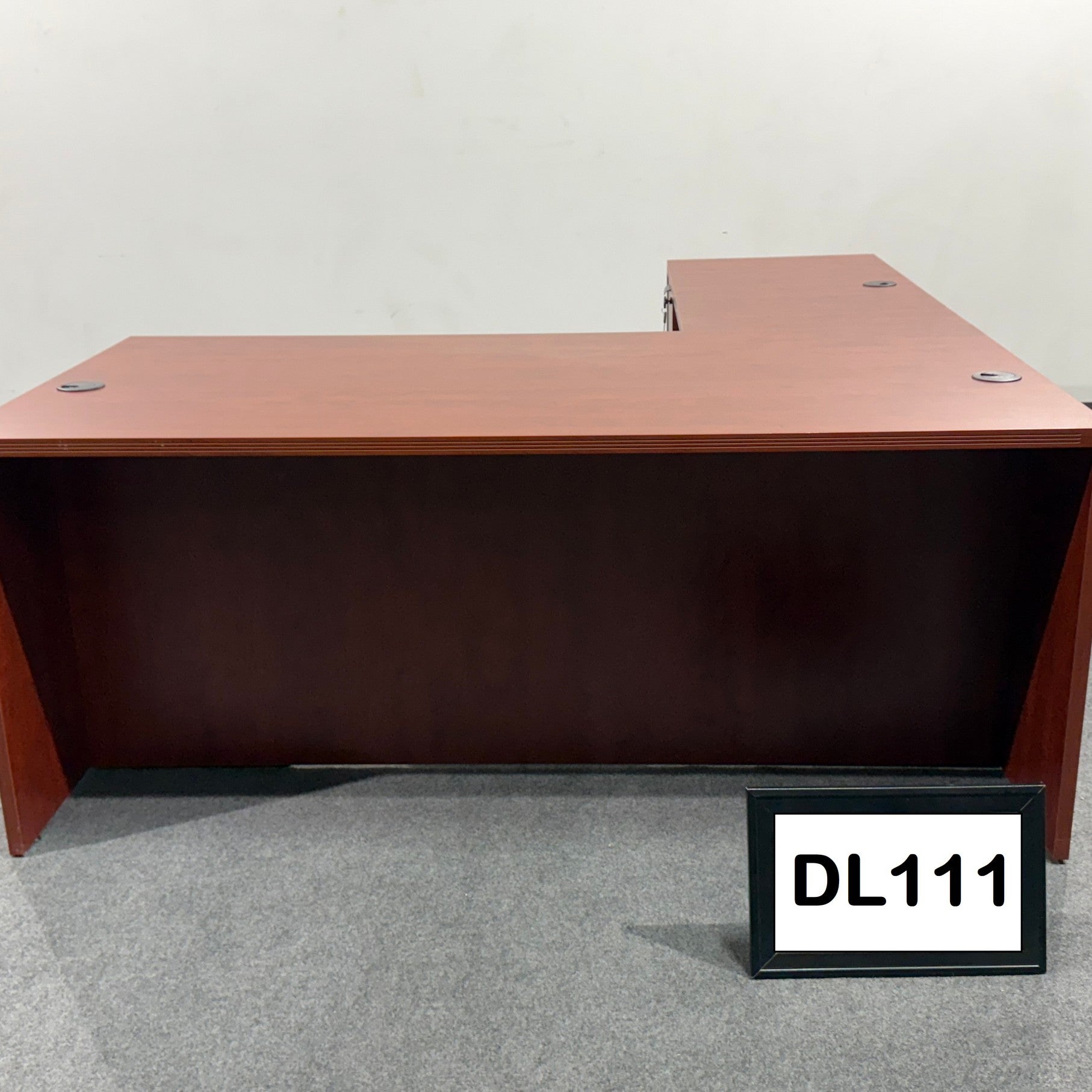L shape Cherry laminate desk Left return with BBF & FF 72" x 84"