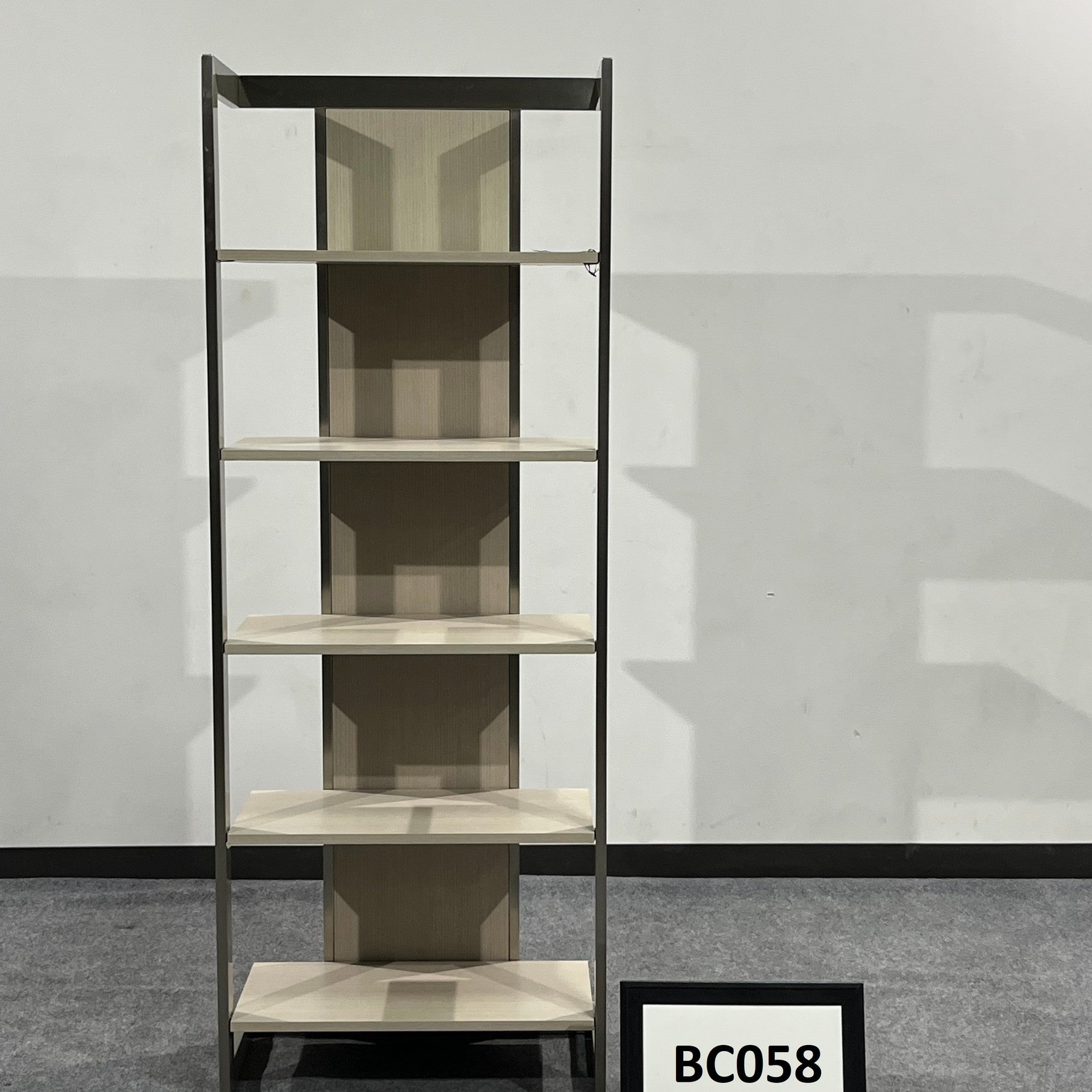 Showroom sample Bernhardt Etagere Kaiser Grey wood bookcase
