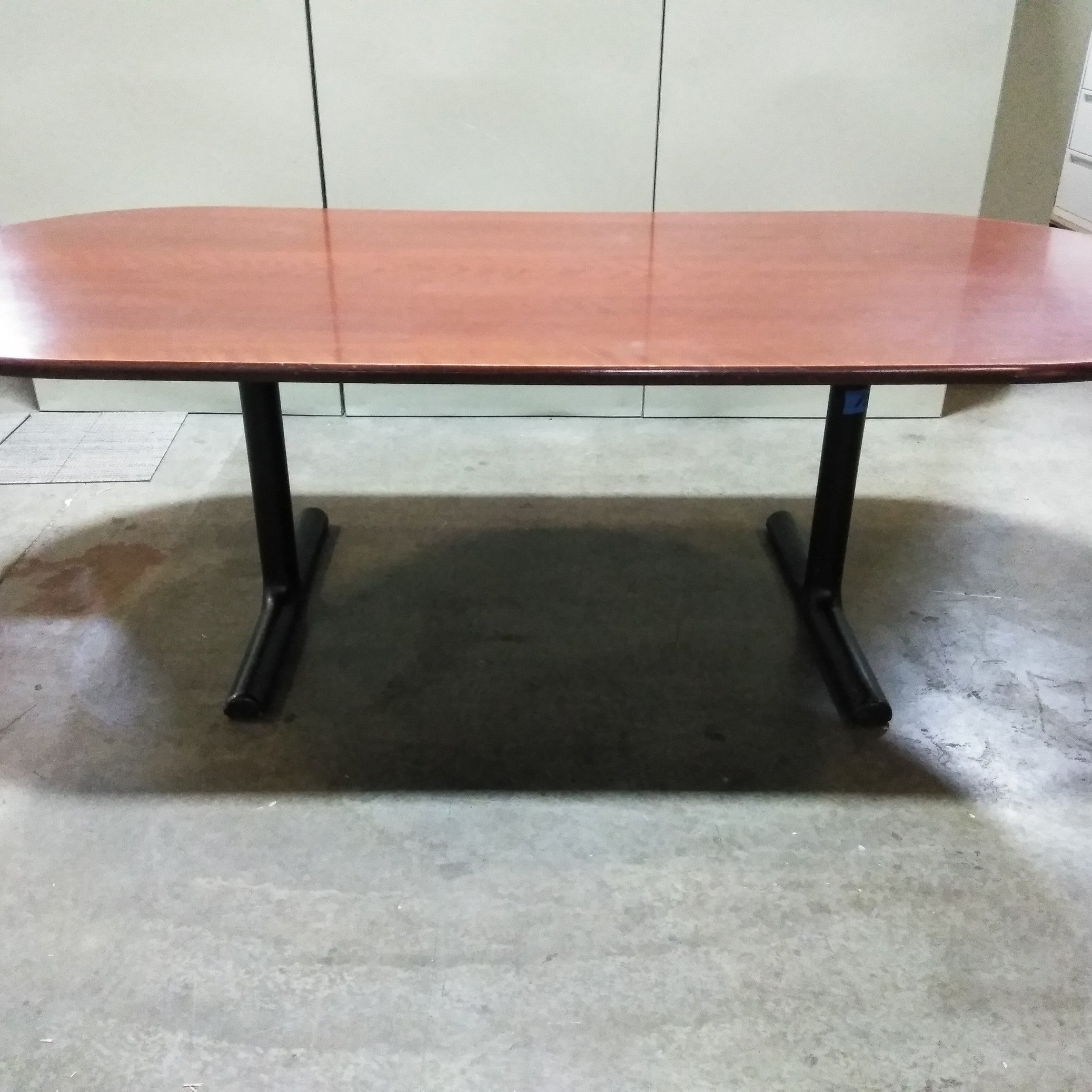 Cherry wood conference table racetrack 8'x42"