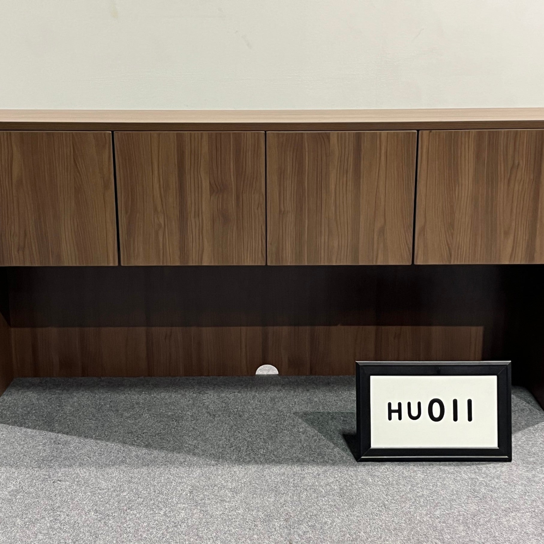 Hutch (NEW) Modern Walnut Laminate w/4 doors. 71" x 36" x 15" (Matches W/CR016)