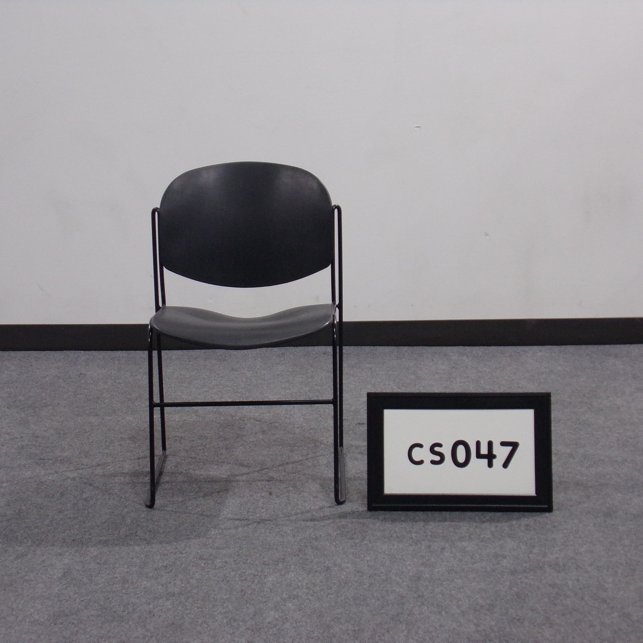 AllSteel Stack Chair black poly with black metal legs
