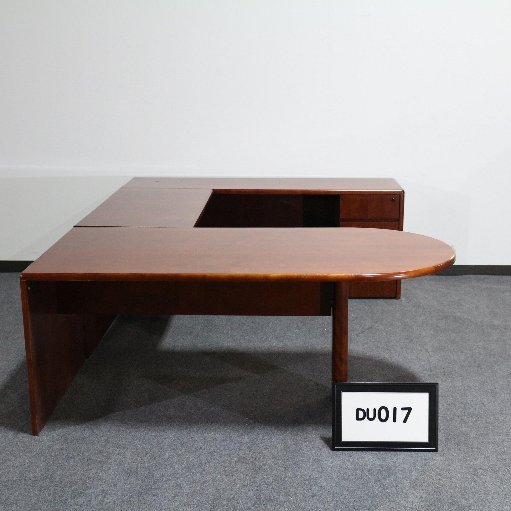 National U-Shape D-Top Desk ( Right Hand) Cherry.  D-Top-72" x 36 / Bridge-48" x 24" / Credenza w/BB
