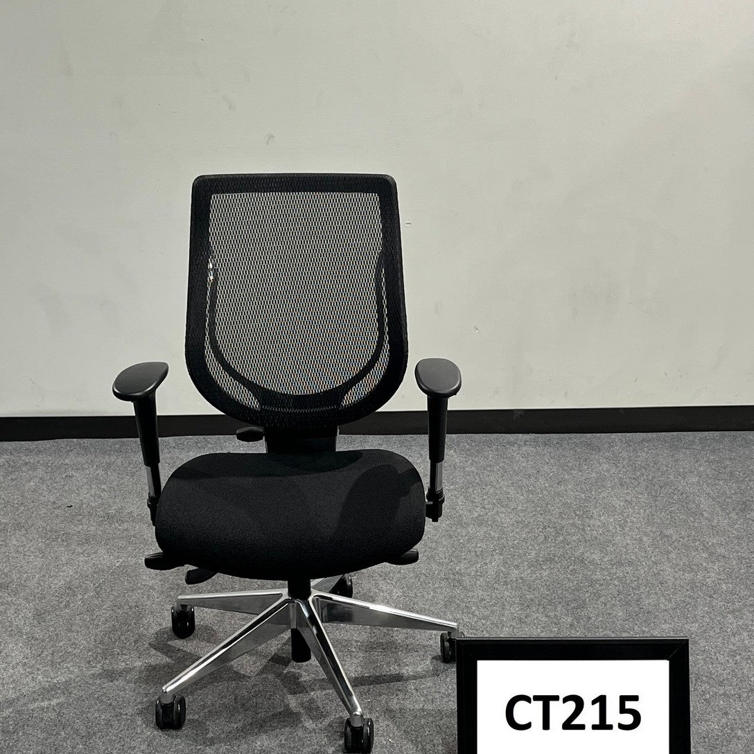 Allseating You Chair black seat & mesh back with chrome base and accent