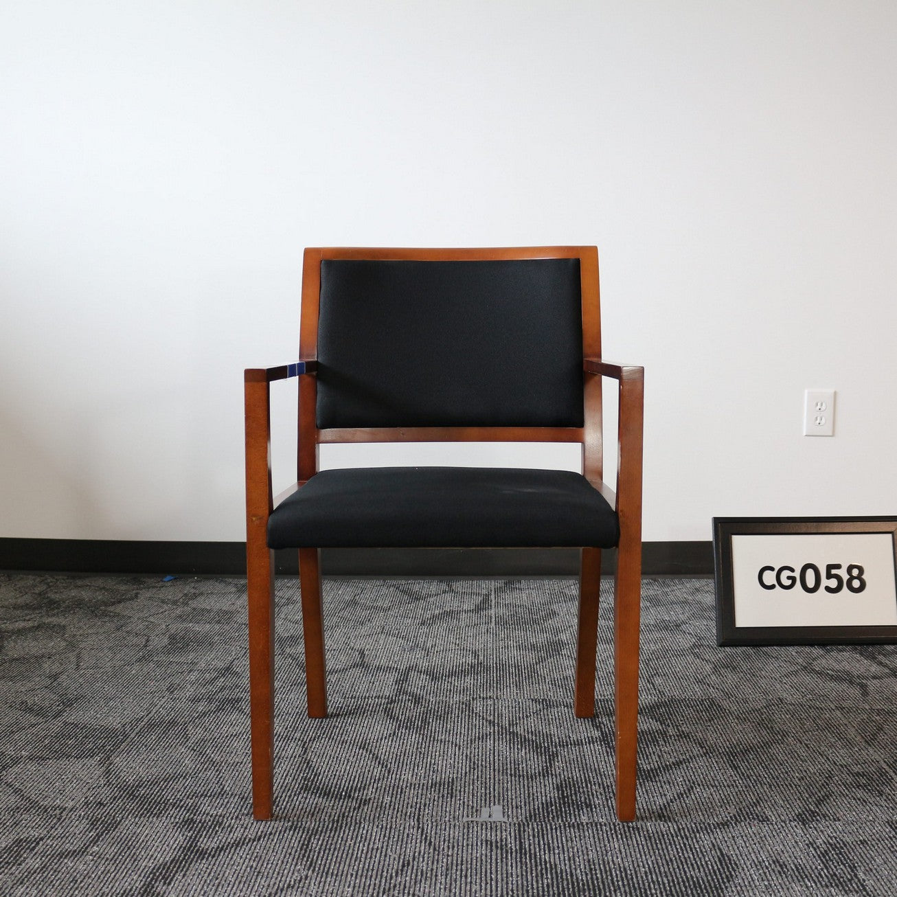 Guest chair - cherry wood with black fabric
