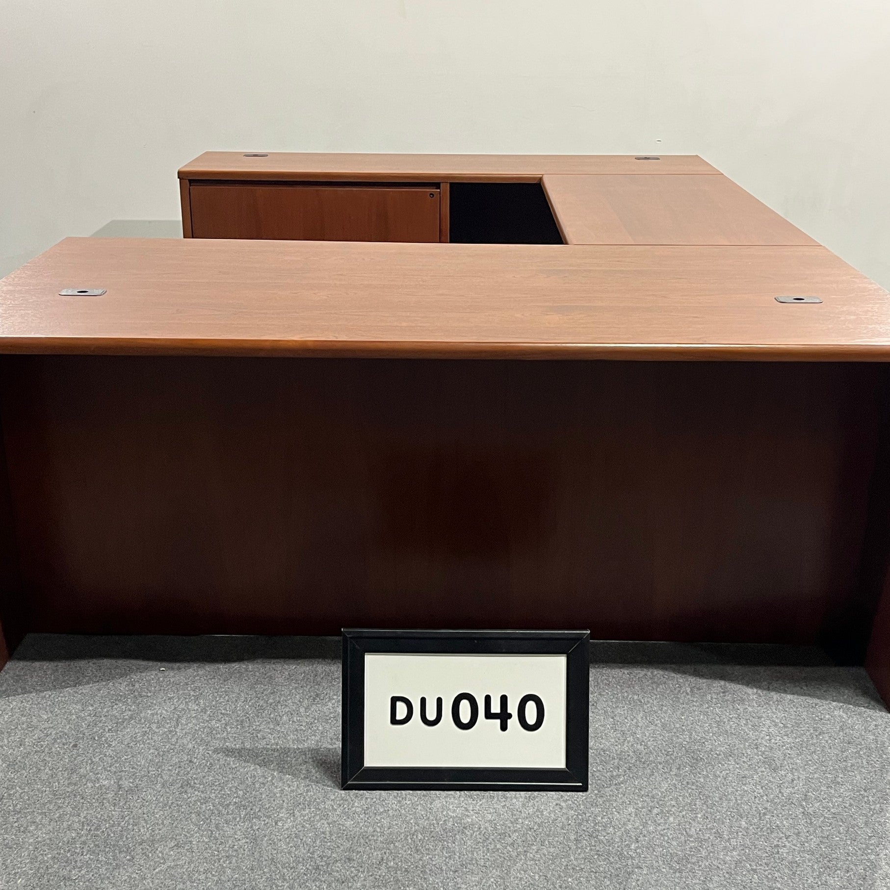 STEELCASE U-Shape Desk Walnut w/ FF Ped and 2 drawers Lateral File. Desk- 72" x 36" / Bridge- 48" x