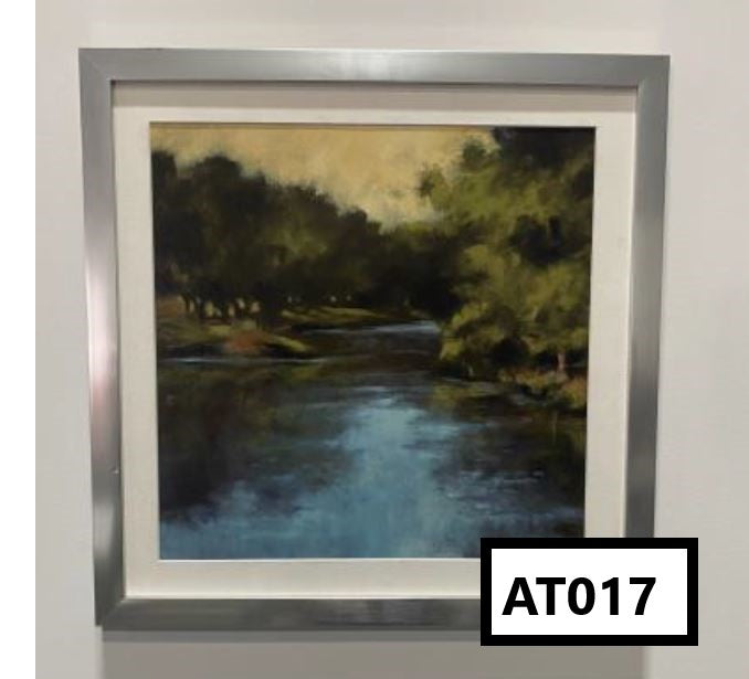 Art-Country Side Water View, Silver Metal Frame 23"x 23"