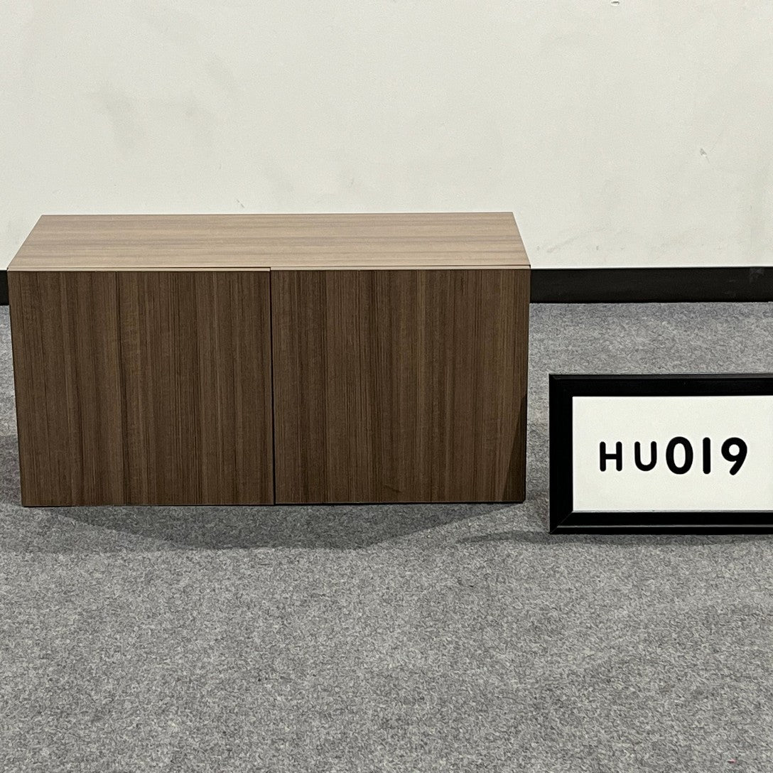New Wall mounted Hutch Modern Walnut Laminate w/2 doors. 36"W x 17.5"H x 16"D
