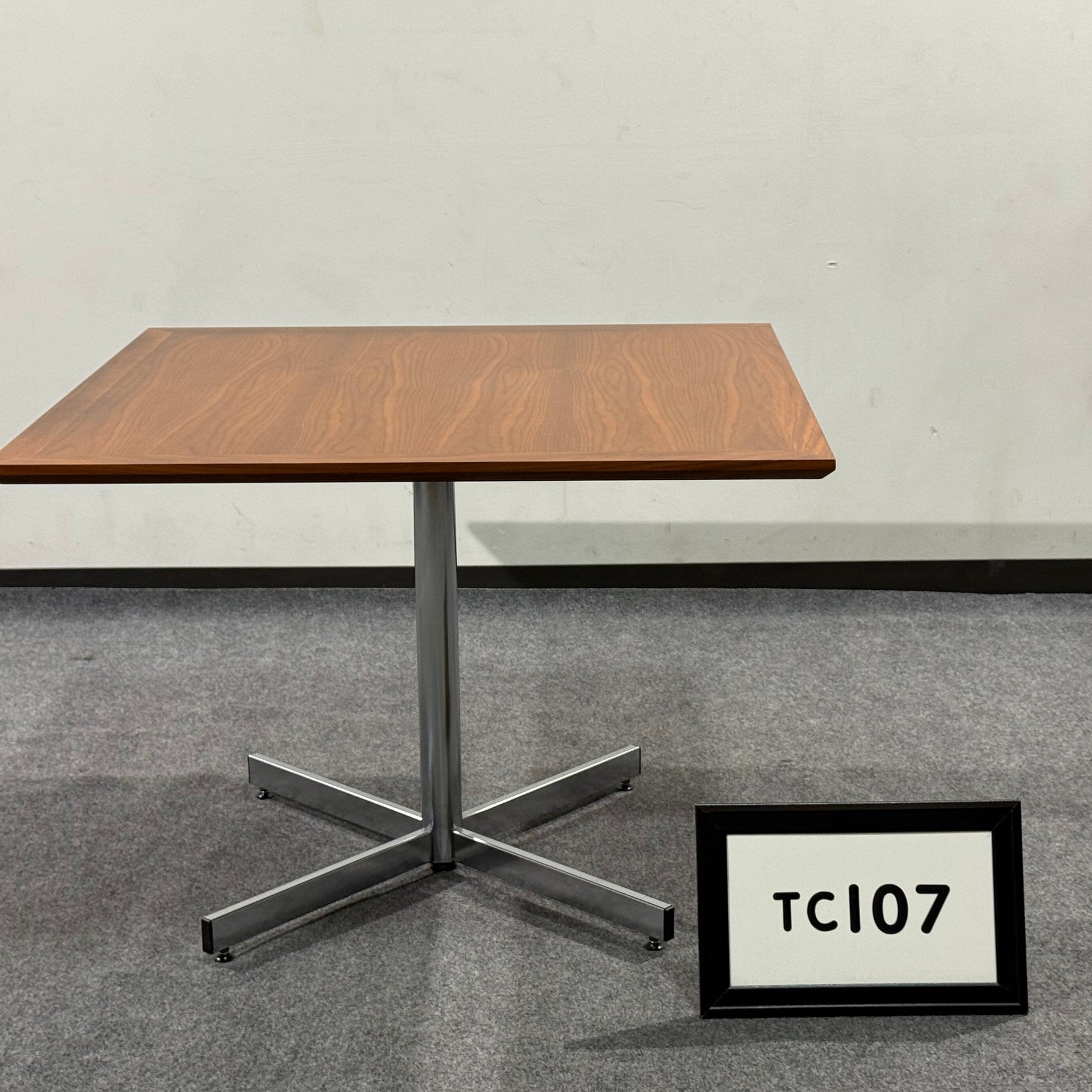 Meeting table 42" cherry wood with metal X base