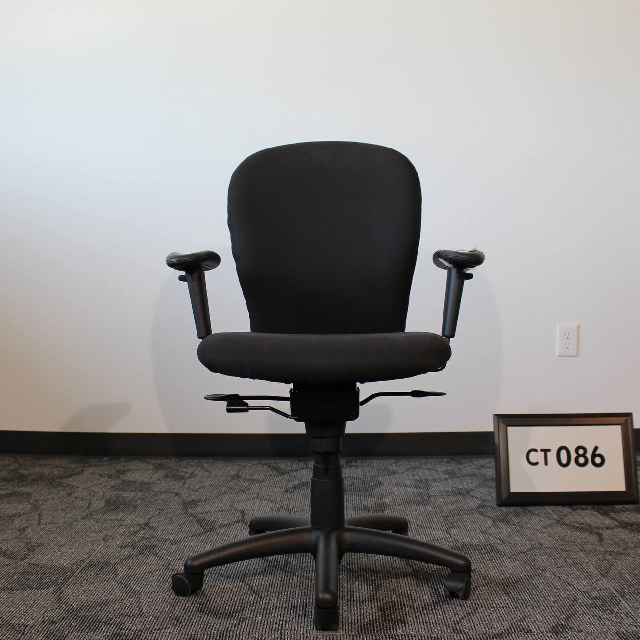 Kimball Black Task Chair - Fabric Back, Seat