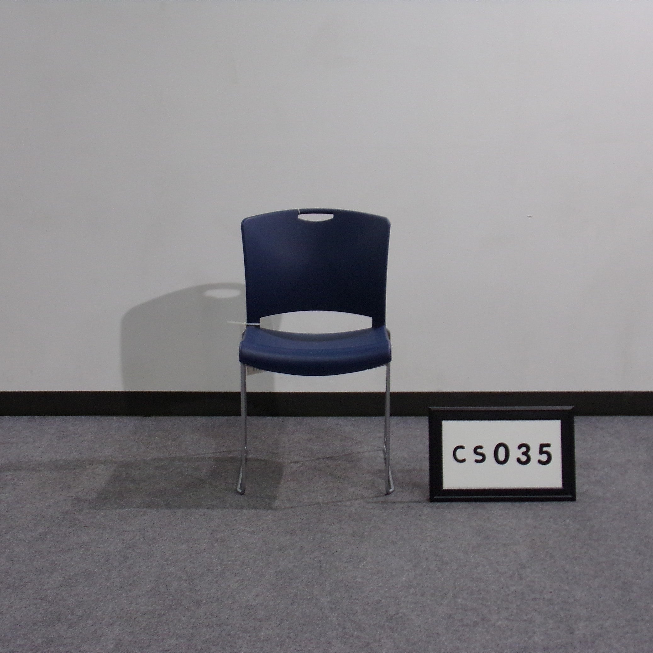 Highmark stack chair Blue plastic seat and back Chrome base