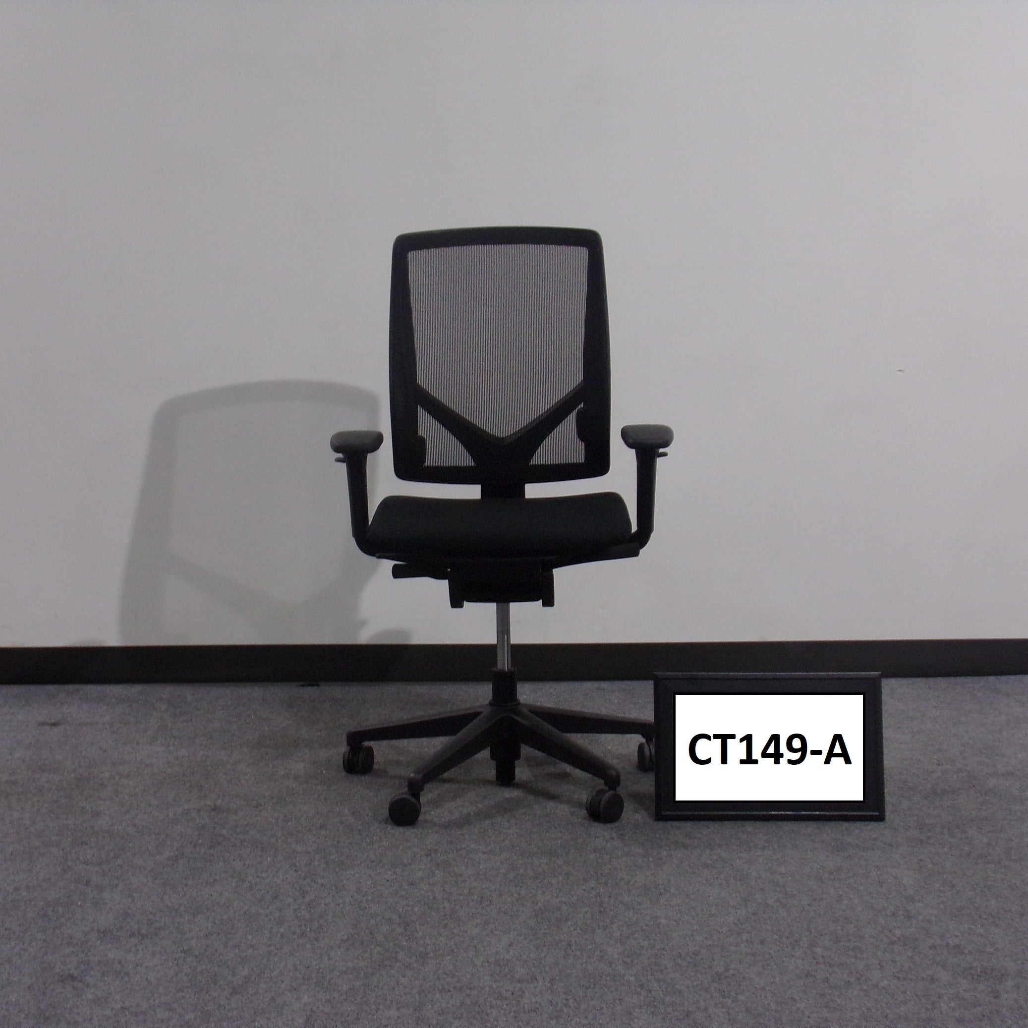Allsteel task chair 3 paddle Black highback mesh back fabric seat Tilt lock NO Slide Seat