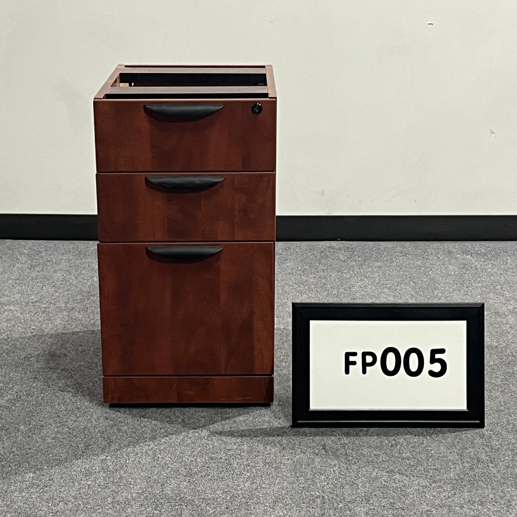 BBF Ped Cherry Laminate/  Open on Top/ with Black Handles 16" x 28.5" x 23"