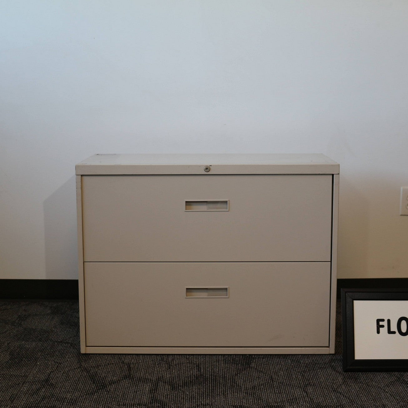 STEELCASE Lateral File Beige metal w/ 2 drawers 30" x 27" x 19.5"